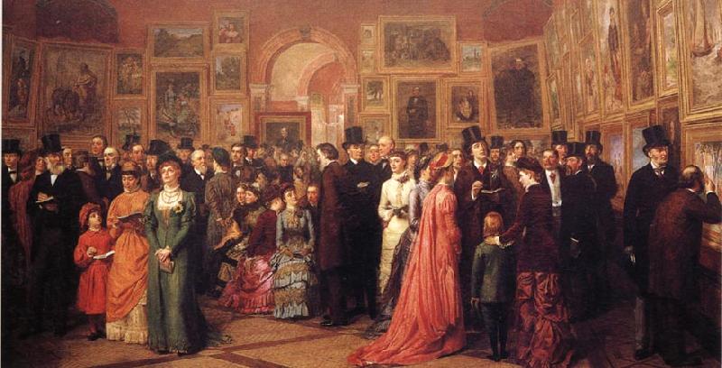 William Powell  Frith Private View of the Royal Academy 1881 oil painting picture